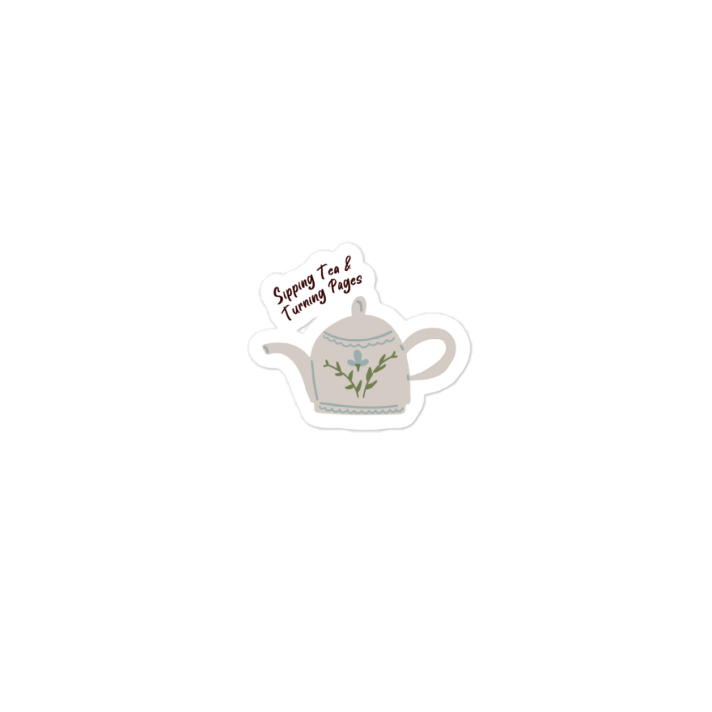 Sipping Tea & Turning Pages Sticker