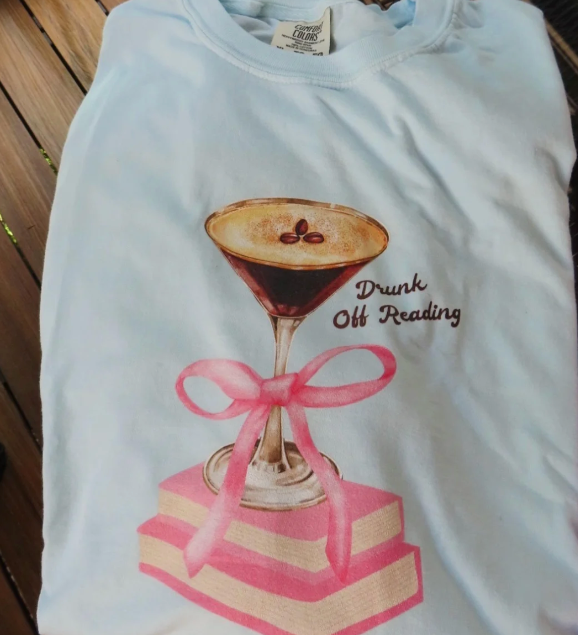 Drunk Off Reading Tee- Chambray